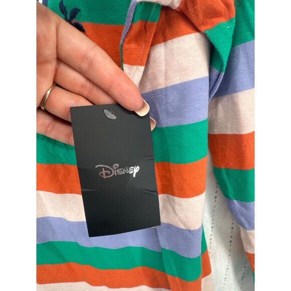 Disney X Box Lunch Womens TShirt Sz L Striped Stitch Experiment 626 Colorful NEW - Picture 6 of 11